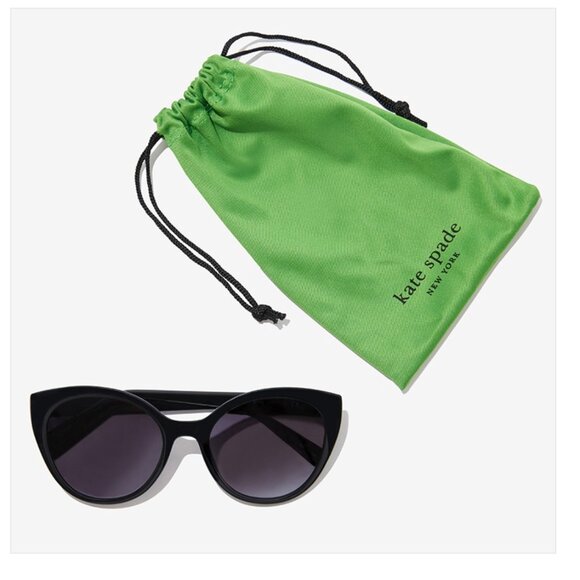 Kate Spade Samantha Sunglasses Black Frame Black Lenses NEW $129